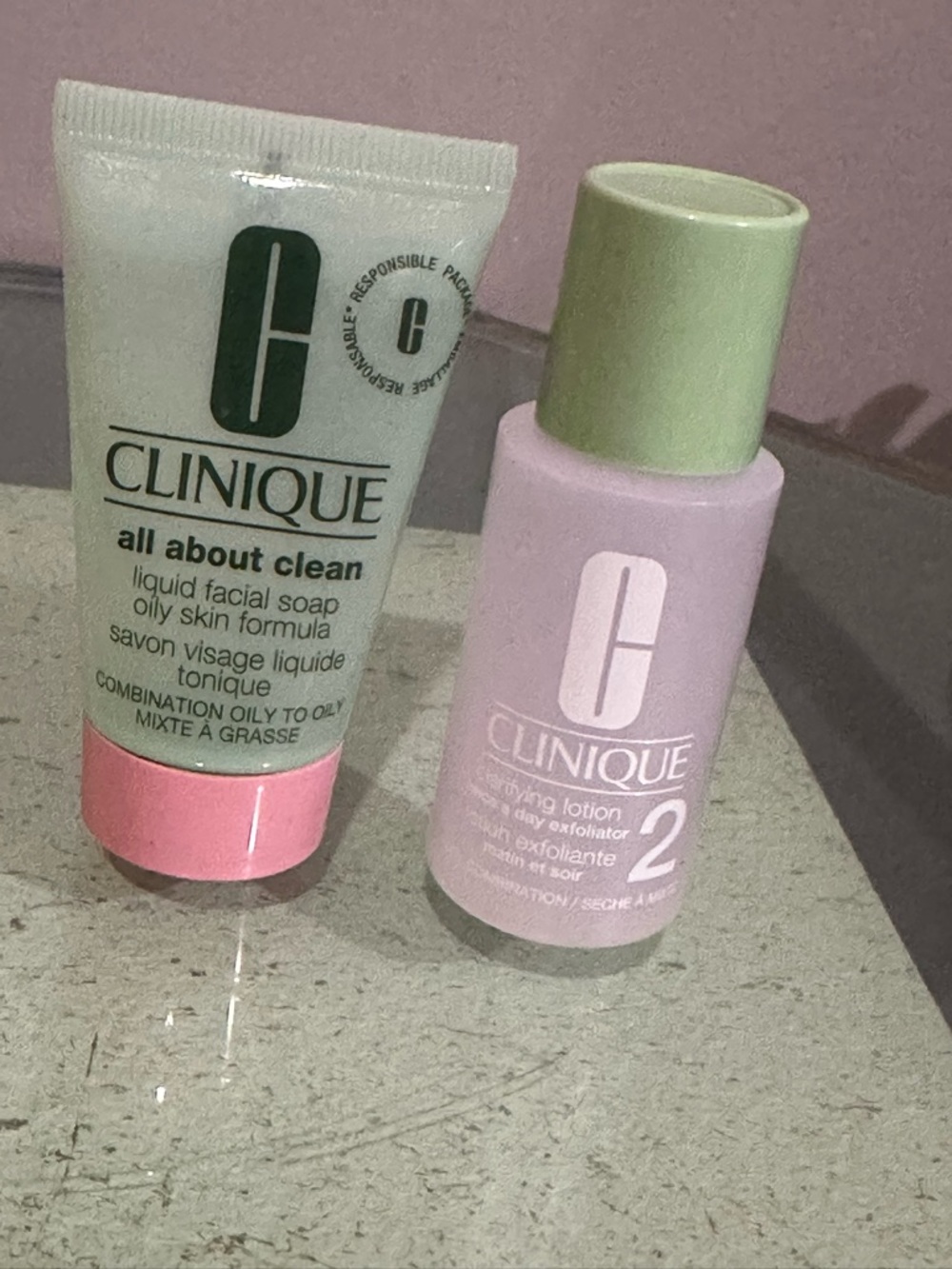 Clinique Skincare Duo in Pink and Green